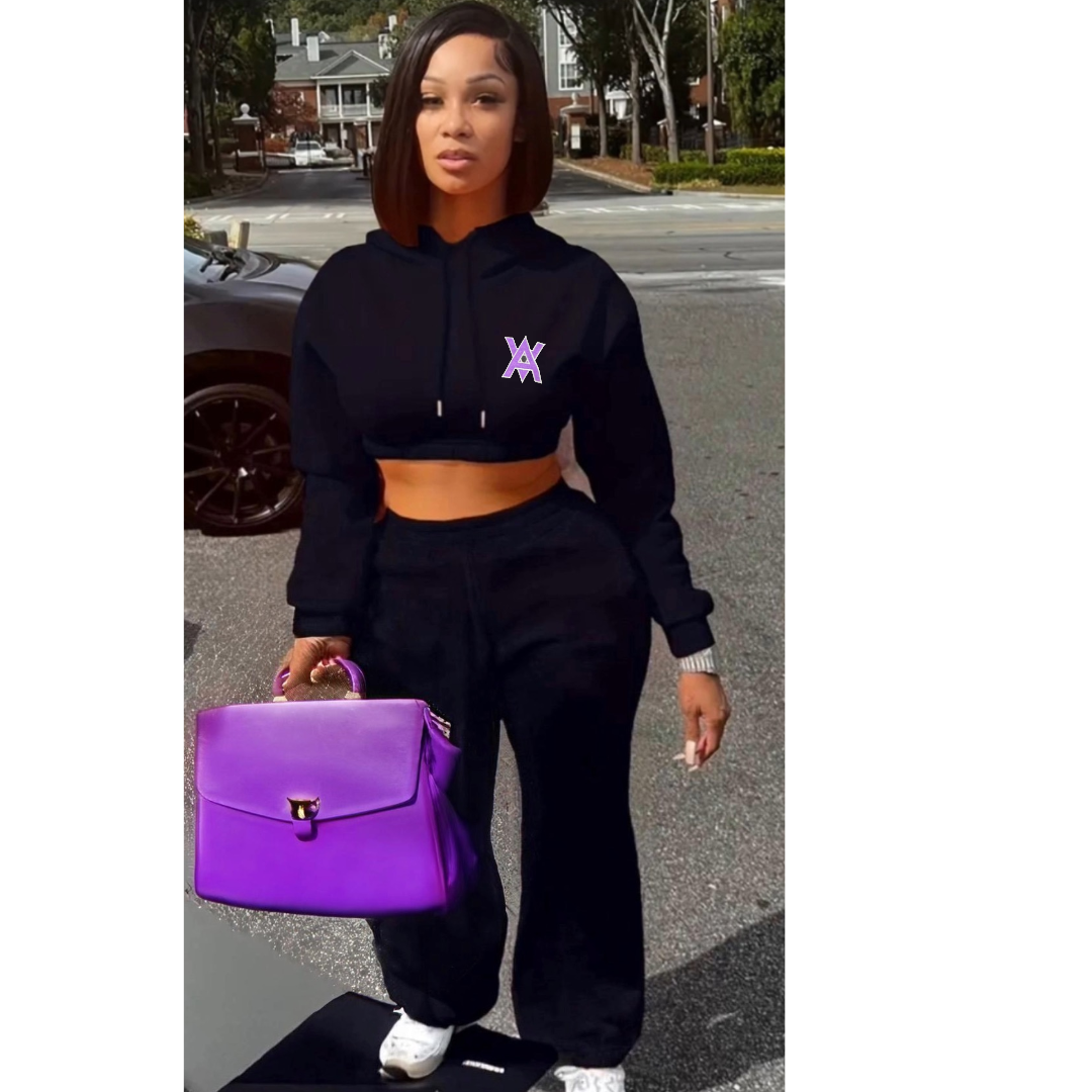 AA Crop Top Woman’s Sweat Suit